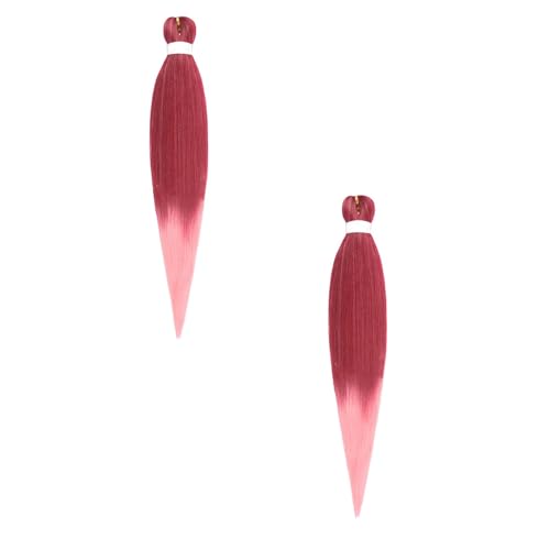 2 Stk Kunsthaar zum Einflechten 66 cm, Haarsträhnen zum Braiding Hair, Braids Extensions, Geflochtener Zopf Haarteil, Bunte Haarsträhnen Flechthaar für Kinder Party Urlaub Karneval Deko (2, B) von Rubu22a