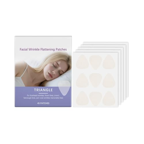 45 Stück Faltenpflaster – Dreieck Anti falten pflaster Wrinkle patch Gesichtsfalten Entferner Streifen für Gesicht Glätten Brust Hals Stirn Auge Mund Stirn Falten Pads (1 pack) von Rubu22a
