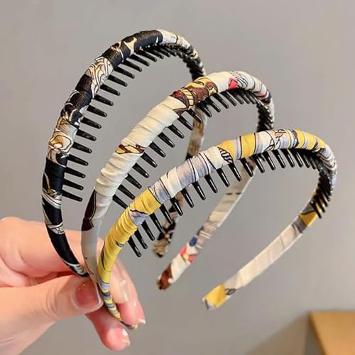 6 Stück Zickzack Haarreif Haifischzahn Haarkamm Haarband Gewellte Kunststoff Stirnband Make Up Haarreif für Outdoor Sports Yoga (A, 6PCS) von Rubu22a