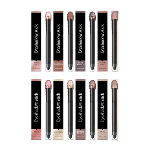 8PCS Eyeshadow Stick Set, Lidschattenstift-Make-up-Set,Waterproof Long Lasting Eyeshadow Stick heller metallischer Schimmer, Creme-Lidschatten, Eyeliner, Aufheller, Bleistift, Buntstift (8 Farben) von Rubu22a