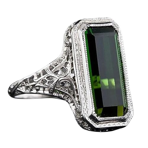 925 Sterling Silber Baguette Prinzessin Smaragd Retro Diamant Band Ringe (1.73cm) von Rubu22a