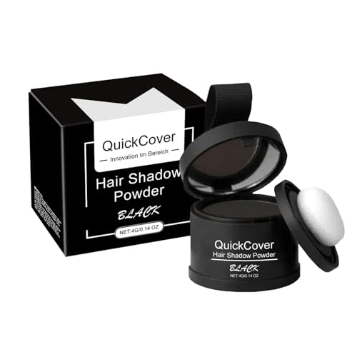 Ansatzpuder - Haaransatzpuder Haar Concealer zur Haarverdichtung für Frauen und Männer, wasserfestes Haar Make-up zum Ansatz kaschieren (Schwarz, 1pc) von Rubu22a