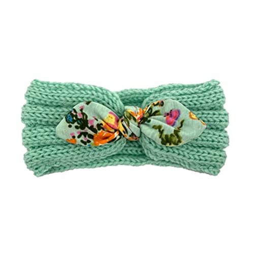 Baby Blumen Baby gestrickt Druck Bowknot Stirnband Mädchen Kleinkind Kopfbedeckung Haarband Jungen Babypflege Baby Haarband Set von Rubu22a