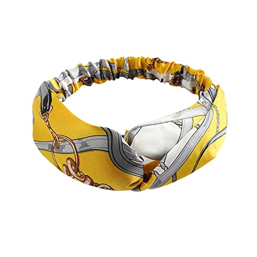 Haarschmuck Haargummis Mädchen Frauen Eltern Kind Satin Elastisches Kreuz Haarband Geranium Haarschmuck AldultHairband Schmuckkästchen Mädchen Haargummi Damen (Yellow, One Size) von Rubu22a