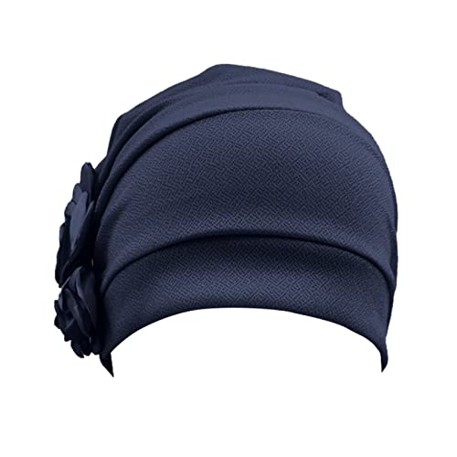 Haarschmuck Haargummis Mädchen -Hut-Kappe ethnischer böhmischer vorgebundener Zopf-Haar-Abdeckungs-Verpackungs-Turban-Kopfbedeckungs-Hut Schmuckkästchen Mädchen Haargummi Damen (Navy, One Size) von Rubu22a