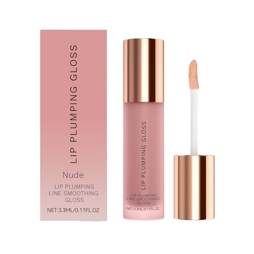 Lip Plumper Gloss, Lip Plumping Line Smoothing Gloss, Lipgloss, Metallic Lipstick for Flat, Dull and Dry Lips, Long-Term Plumping, Softening And Hydrating (B) von Rubu22a