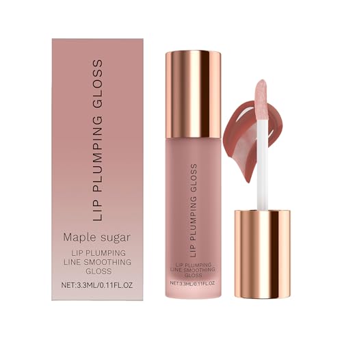Lip Plumper Gloss, Lip Plumping Line Smoothing Gloss, Lipgloss, Metallic Lipstick for Flat, Dull and Dry Lips, Long-Term Plumping, Softening And Hydrating (D) von Rubu22a