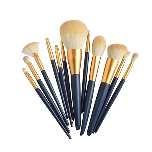 Make-up-Pinselset 12 Stück Professionelle Pinsel Set Marmor Gesicht Make Up Pudercreme Puder Foundation Lidschatten Concealer Eyeshadow Schmink Pinsel (Blau) von Rubu22a