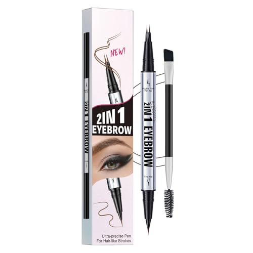 Makeup Augenbrauenstift, 2-in-1-Eyeliner, Microblading-Augenbrauenstift mit zwei Enden, Langlebiger, Wasserfester, mit Augenbrauenbürste (02#) von Rubu22a