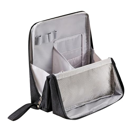 Mehrschichtig Kulturbeutel Make Up Tasche, Tragbare Schminktasche Makeup Bag Waschtasche Kosmetiktasche Groß Frauen Mädchen für Alltag und Reisen (Schwarz) von Rubu22a
