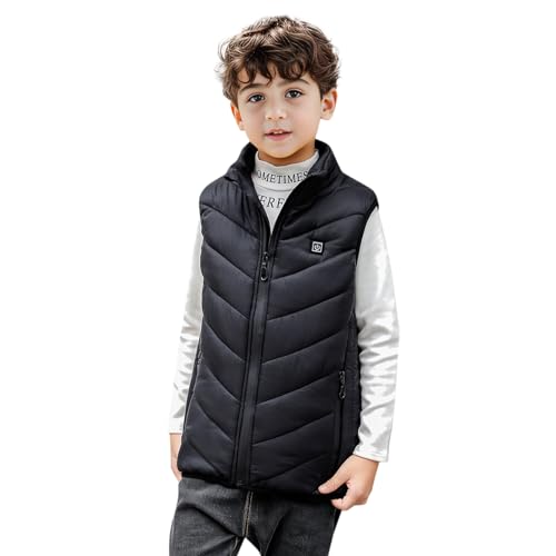 Rubu22a Beheizbare Jacke Winterjacke Jungen Elektrische Heizweste für Jungen und Mädchen, intelligente elektrische Heizweste, Jacke, Oberbekleidung Winterjacke Mädchen Leichte Steppjacke von Rubu22a