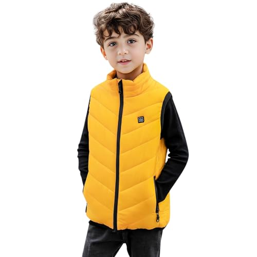 Rubu22a Beheizbare Jacke Winterjacke Jungen Elektrische Heizweste für Jungen und Mädchen, intelligente elektrische Heizweste, Jacke, Oberbekleidung Winterjacke Mädchen Leichte Steppjacke von Rubu22a