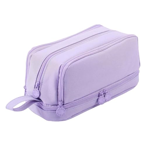 Rubu22a Lila Federmäppchen Federtaschen Mäppchen Etui Stifte 4 Fach, Große Kapazität Pencil Case Großes Federmäppchen Stiftetui Stifthalter Schreibwaren Organizer (Lila) von Rubu22a
