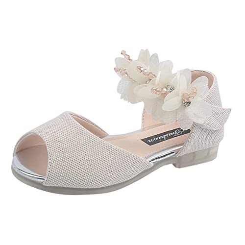 Rubu22a Sandalen Mädchen - Glitzer Prinzessin Schuhe, Offene Zehe Freizeit Schuhe, Weiche Sohle Strand Sandalen Kinder, Freizeit Blume Verziert Sandalen Kinder, Sandalias Niño Verano 2023 von Rubu22a