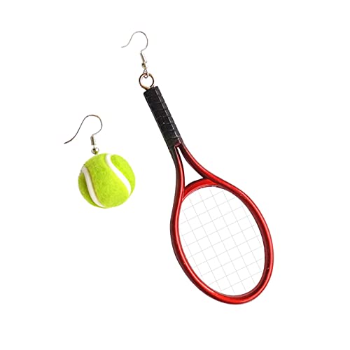 Sports Series Ohrringe Tennis Persönlichkeit Stereo Double Sided Fashion Ball Übertriebene asymmetrische Ohrringe Gummirücken Für Ohrringe von Rubu22a