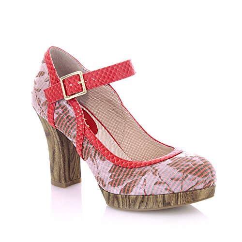 LADIES RUBY SHOO CASSANDRA CORAL PLATFORM RETRO VEGAN FRIENDLY SHOES-UK 4 (EU 37) von Ruby Shoo