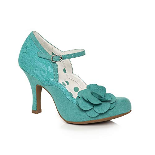 Ruby Shoo Belle Divino Exclusive Josie Lace Mary Jane High Heel Pumps, Grün - Blaugrün Jadegrün - Größe: 40 EU von Ruby Shoo