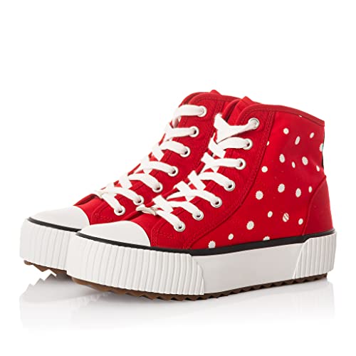 Ruby Shoo Cassie High Top Sneaker mit dicker Sohle, Rote Punkte, 39 EU von Ruby Shoo