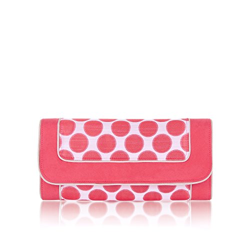 Ruby Shoo Charleston Coral Polka Dot Clutch Bag von Ruby Shoo