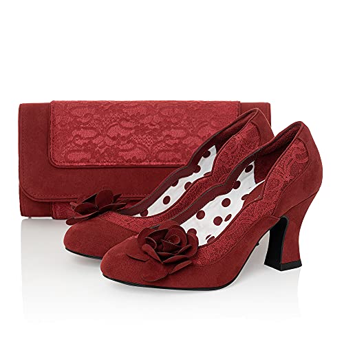 Ruby Shoo Damen Chrissie Mid Heel Pumps & passender Tirana Tasche, purpurrot, 38 EU von Ruby Shoo