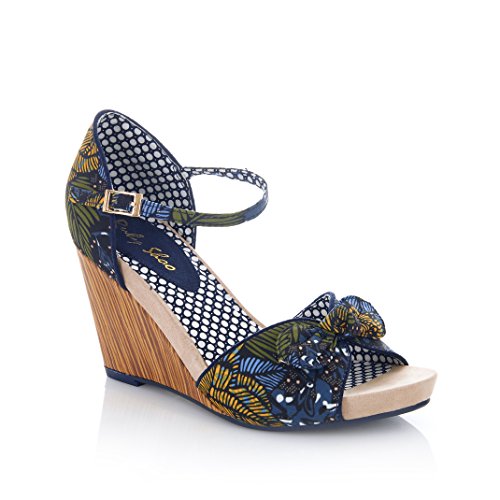 Ruby Shoo Damen Molly Keilabsatz Sandalen Blau 38 EU von Ruby Shoo