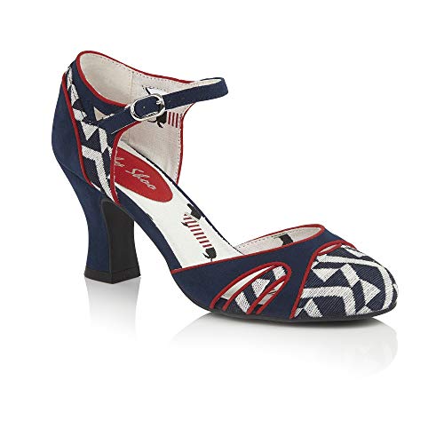 Ruby Shoo Damen Schuhe Jeraldine Geometric Jacquard Pumps Blau Riemchen Pumps 41 von Ruby Shoo