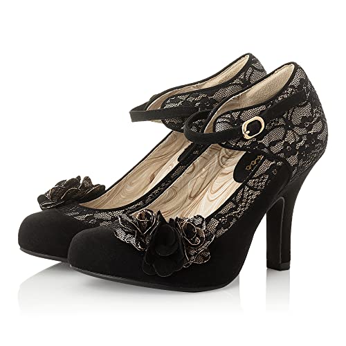 Ruby Shoo Damen Schuhe Melinda Florale Spitze Stiletto Riemchen High Heels Pumps von Ruby Shoo