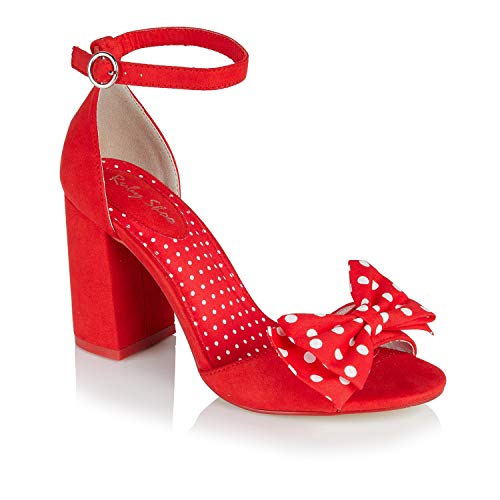 Ruby Shoo Dorry Peeptoe Sandale mit Schleife, rot, 41 EU von Ruby Shoo