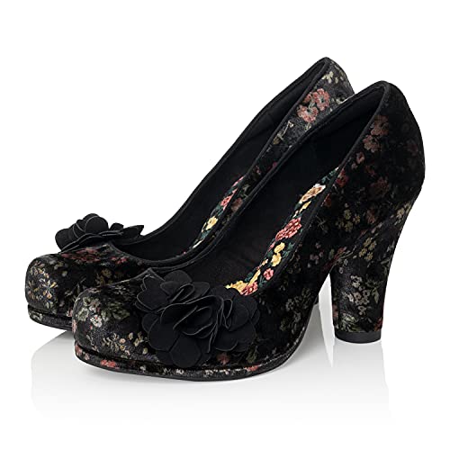 Ruby Shoo Eva Damen Plateau-Pumps in Schwarz mit Blumenmuster, black floral, 38 EU von Ruby Shoo