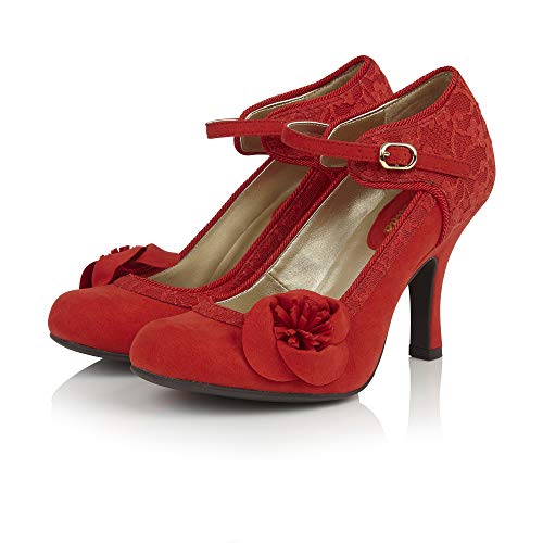 Ruby Shoo Mary Jane Damen-Pumps mit Spitze, Rot, Rot - rot - Größe: 41 EU von Ruby Shoo