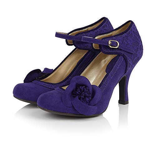 Ruby Shoo Mary Jane Damen-Pumps mit Spitze, Violett, Violett - violett - Größe: 40 EU von Ruby Shoo