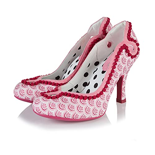 Ruby Shoo Miley High Heels mit Komfort-Einlegesohle, Pink mit Bommel-Detail, Pink - rose - Größe: 41 EU von Ruby Shoo