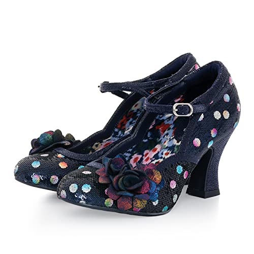 Ruby Shoo Nina Damen Pumps mit Pailletten, mittelhoher Absatz, Mary Jane, Marineblau, Marineblau Pailletten, 40 EU von Ruby Shoo