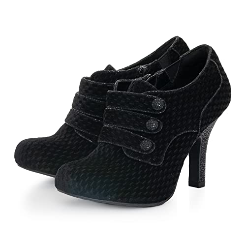 Ruby Shoo Octavia Luxury High Heel Bootie in Sumptuous Velvet Black 8, Schwarz , 41 EU von Ruby Shoo