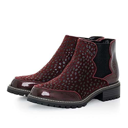 Ruby Shoo Ronni Chelsea-Stiefel, flexibel, Marineblau/Schwarz, Größe 36-42, burgunderfarben, 39 EU von Ruby Shoo