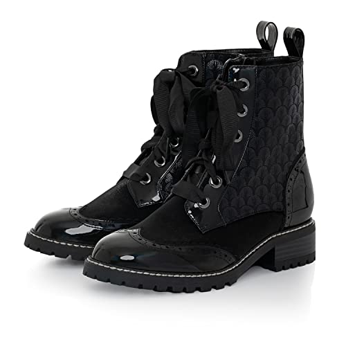 Ruby Shoo Sante Stiefel, flexibel, zum Schnüren und passender Toledo-Tasche, onyx, 36 EU von Ruby Shoo