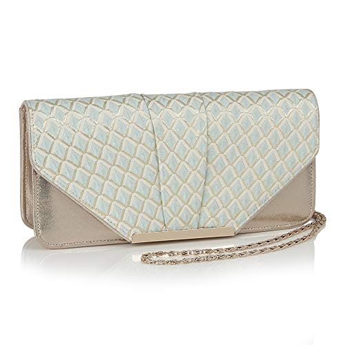 Ruby Shoo Tblisi Sky Blue Pattern Clutch Bag Matches Fabia von Ruby Shoo