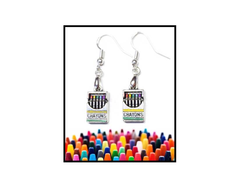 Box Ohrringe, Handbemalter Schmuck Box Ohrringe, Handbemalter Schmuck von RubyAppleJewelry