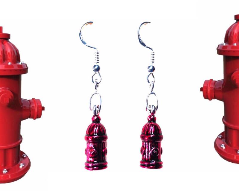 Hydrant Ohrringe, Sterling Silber Brisuren Hydrant Ohrringe, Sterling Silber Brisuren von RubyAppleJewelry