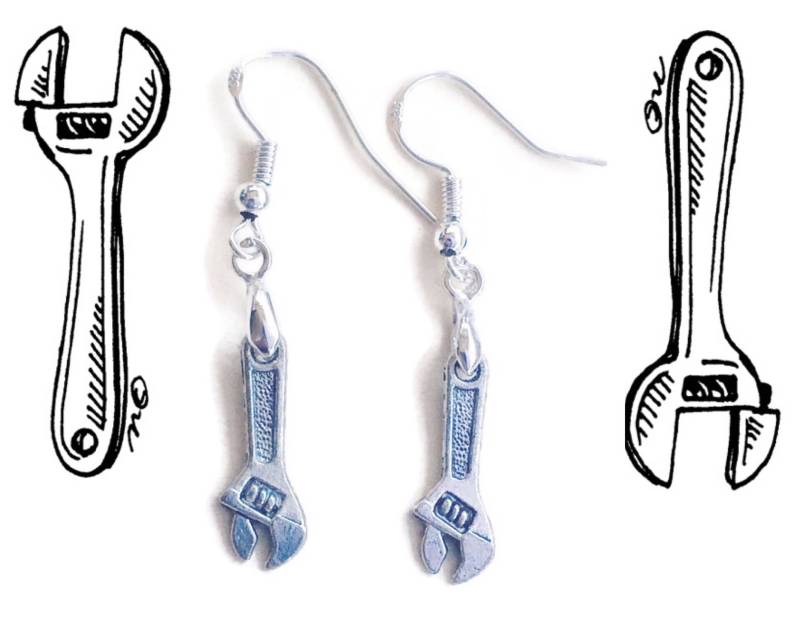 Schraubenschlüssel Ohrringe, Werkzeug Schmuck von RubyAppleJewelry