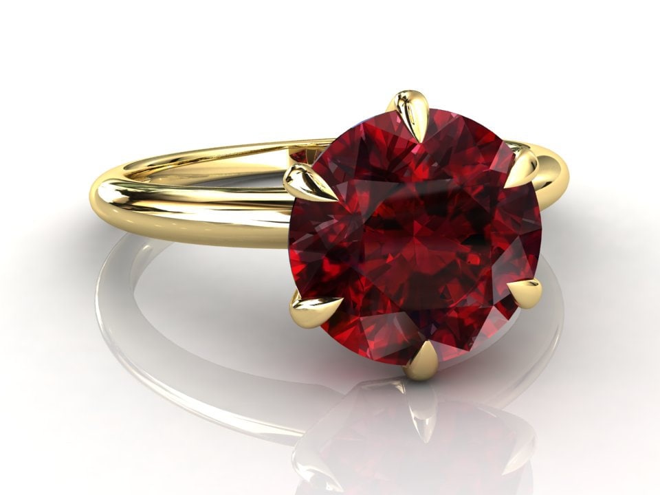 4 Karat Rubin Ring/Gelbgold Verlobungsring Jahrestag Solitär Schmuck Geschenk von RubyJewelryStudio