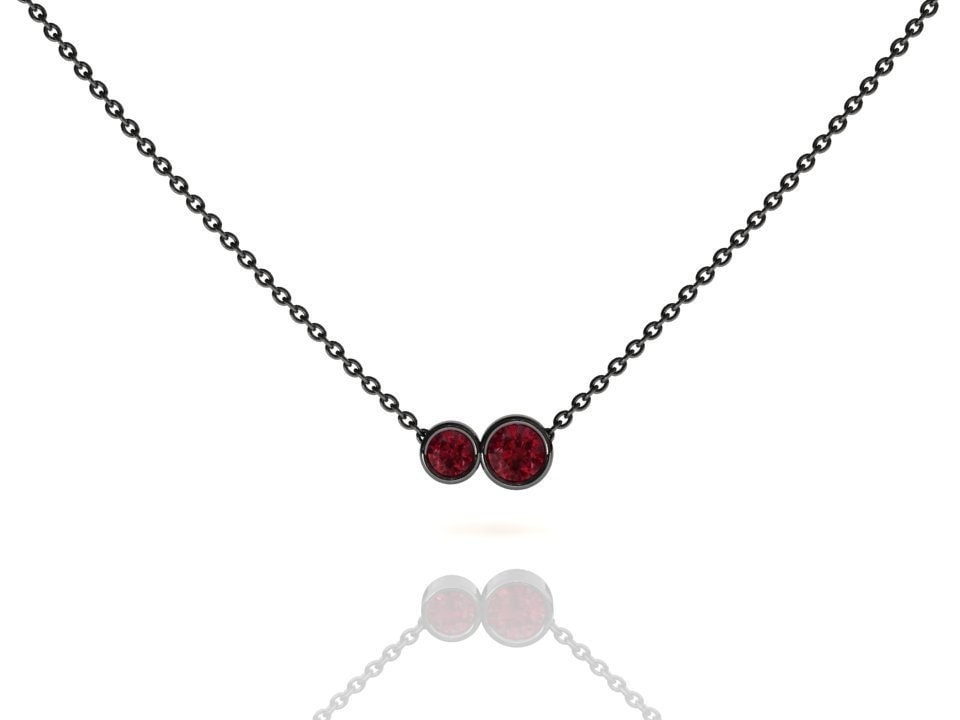 Schwarz Gold Rubin Layering Halskette, 14K Damen Lünette Set Solitär Anhänger, Jahrestag Geschenk, Juli Geburtsstein Minimalist Schmuck Schwarz Gold Rubin Layering Halskette, 14K Damen Lünette Set Solitär Anhänger, Jahrestag Geschenk, Juli Geburtsstein Minimalist Schmuck von RubyJewelryStudio