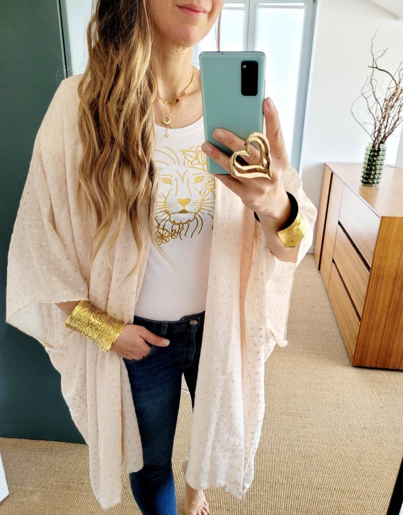 Boho Kimono Cardigan Plus Size Curvy Festival Outfit One Fits Up To Xxl Lightweight Layering Rubylines von RubyLines