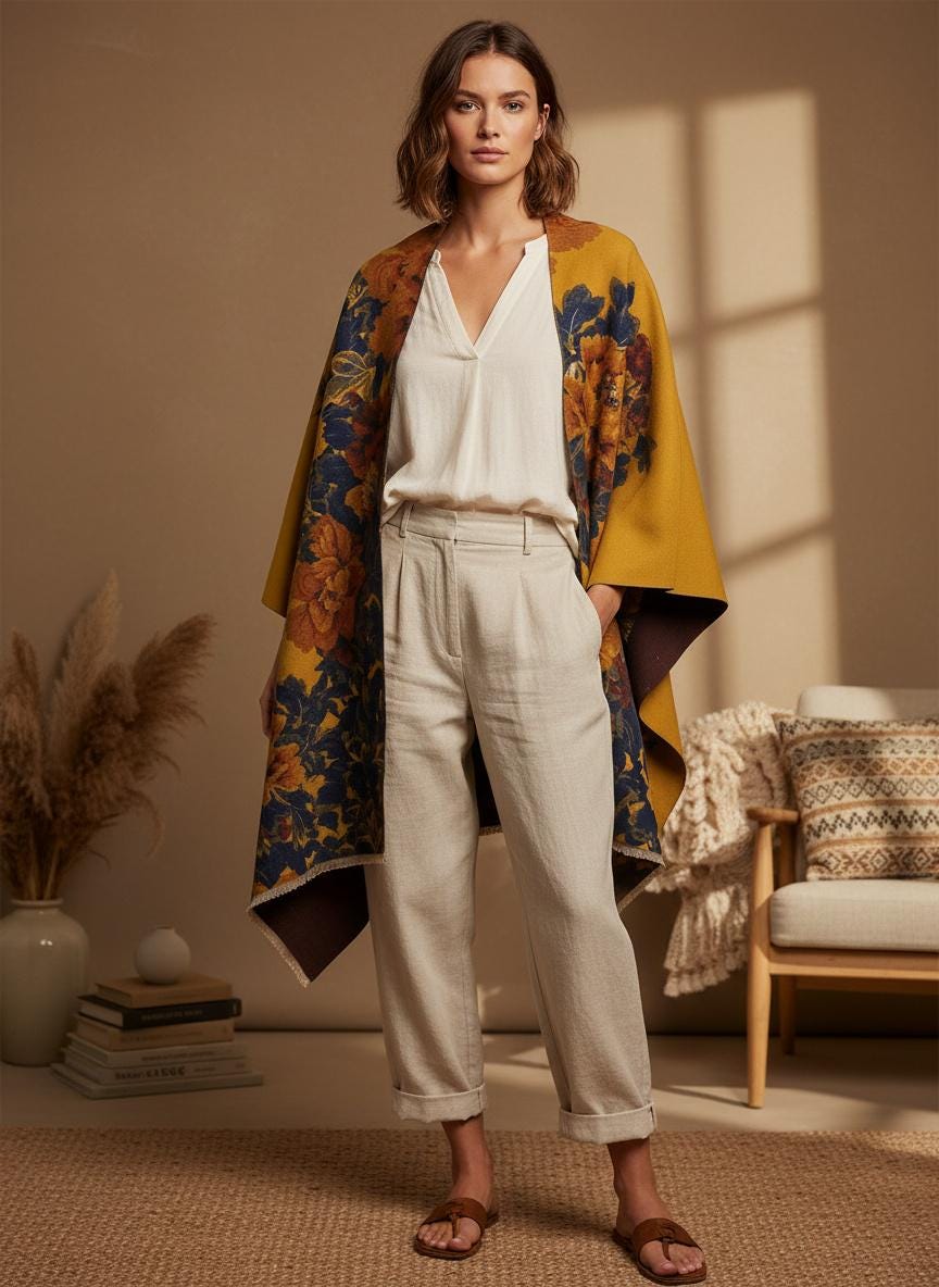 S-3xl Warm Cardigan With Floral Print, Thick Boho Cardigan, Cognac Jacket, Christmas Gift, Plus Size S-3xl Warm Cardigan With Floral Print, Thick Boho Cardigan, Cognac Jacket, Christmas Gift, Plus Size von RubyLines