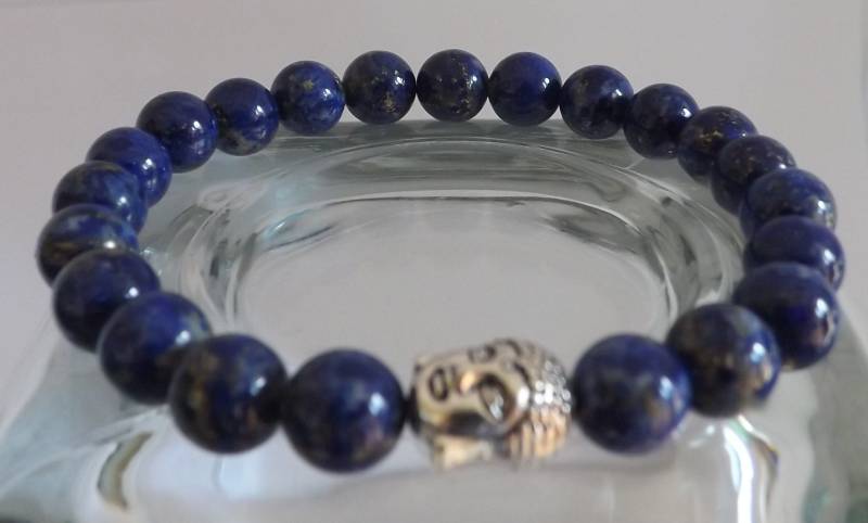 Das Selbstwertgefühl Vertrauen Armband Lapislazuli 8mm Grade A Edelstein Buddha Yoga Heilung Mala Stacking von RubyRedGems