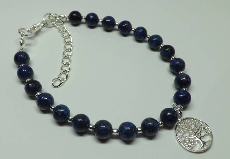 Lapis Lazuli Sterling Silber Baum Des Lebens Bettelarmband Heilung Charm Armband Geschenk Für Sie von RubyRedGems
