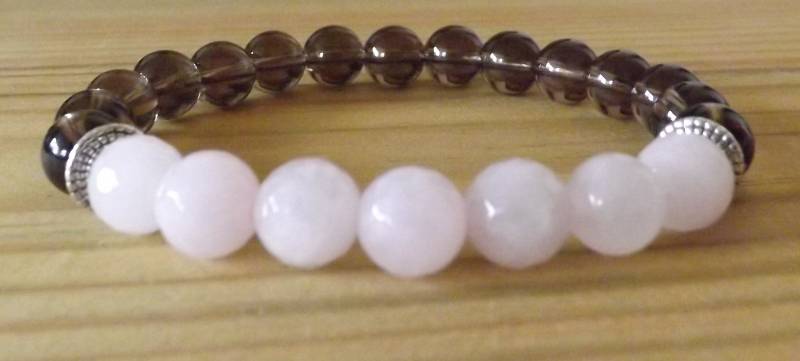 Rauchquarz Rosenquarz 8mm Heilstein Armband Heilung Handgelenk Mala Heilende Kristall Geschenk Für Sie von RubyRedGems