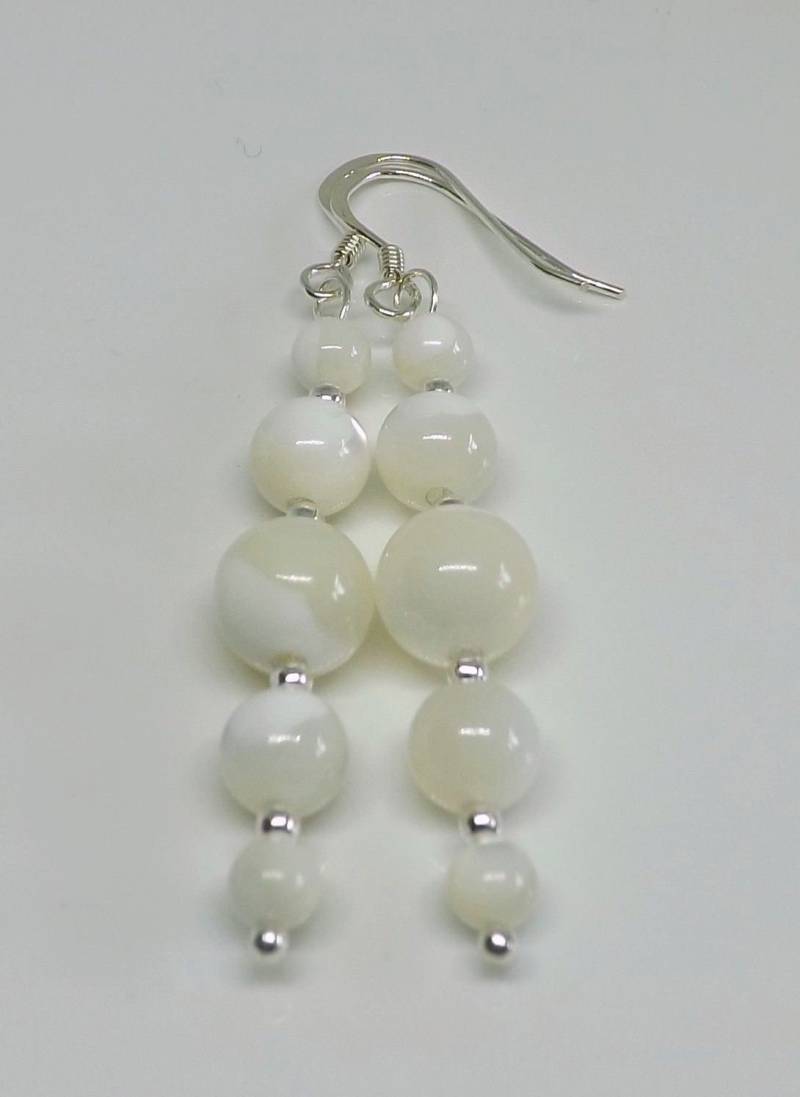 sterling Silber Perlmutt Perlen Tropfen Ohrringe Braut Hochzeit Geschenk Für Sie von RubyRedGems