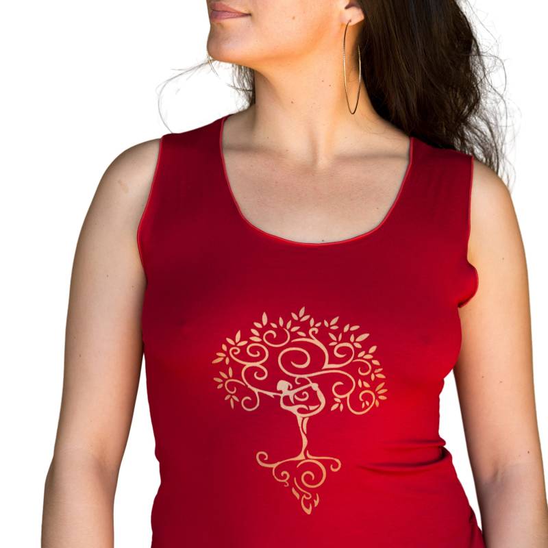 Restposten Baum Des Lebens Tank Top, Pose Shirt, Yoga Kleidung, Festival Rotes Active von RubySera