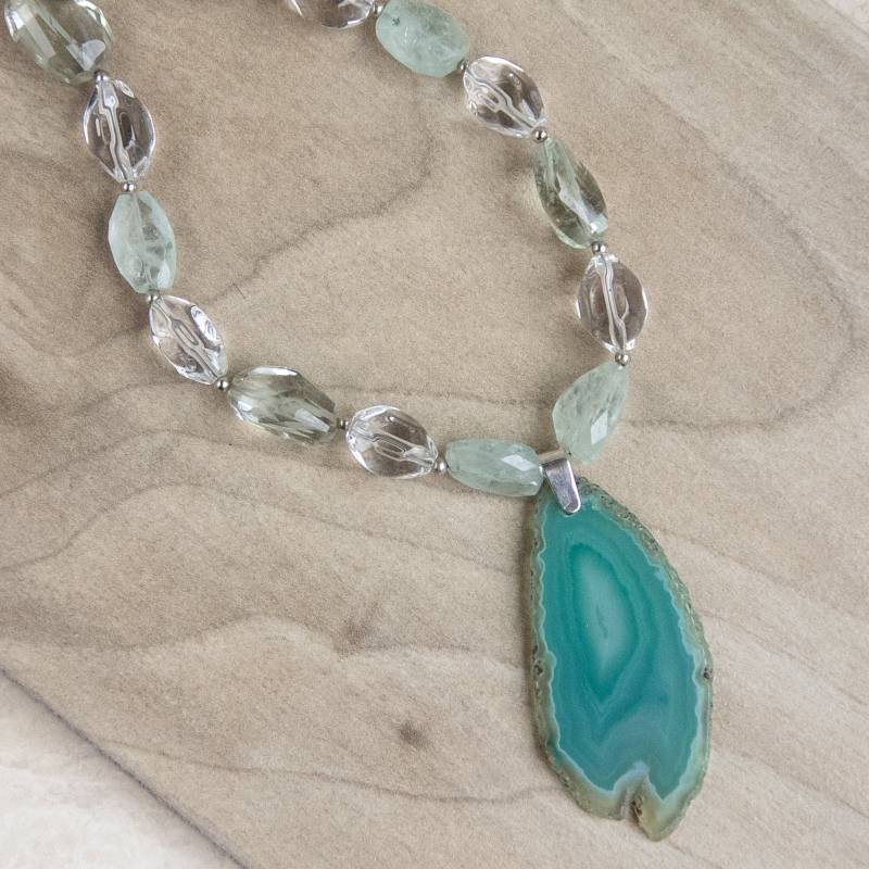 Grüne Achat Scheibe Halskette, Grüner Amethyst, Edelstein Halskette Grüne Achat Scheibe Halskette, Grüner Amethyst, Edelstein Halskette von RubySkyDesign